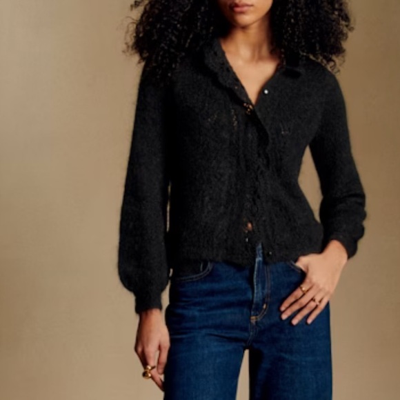 Black Fuzzy Cardigan - Picture 3 of 3